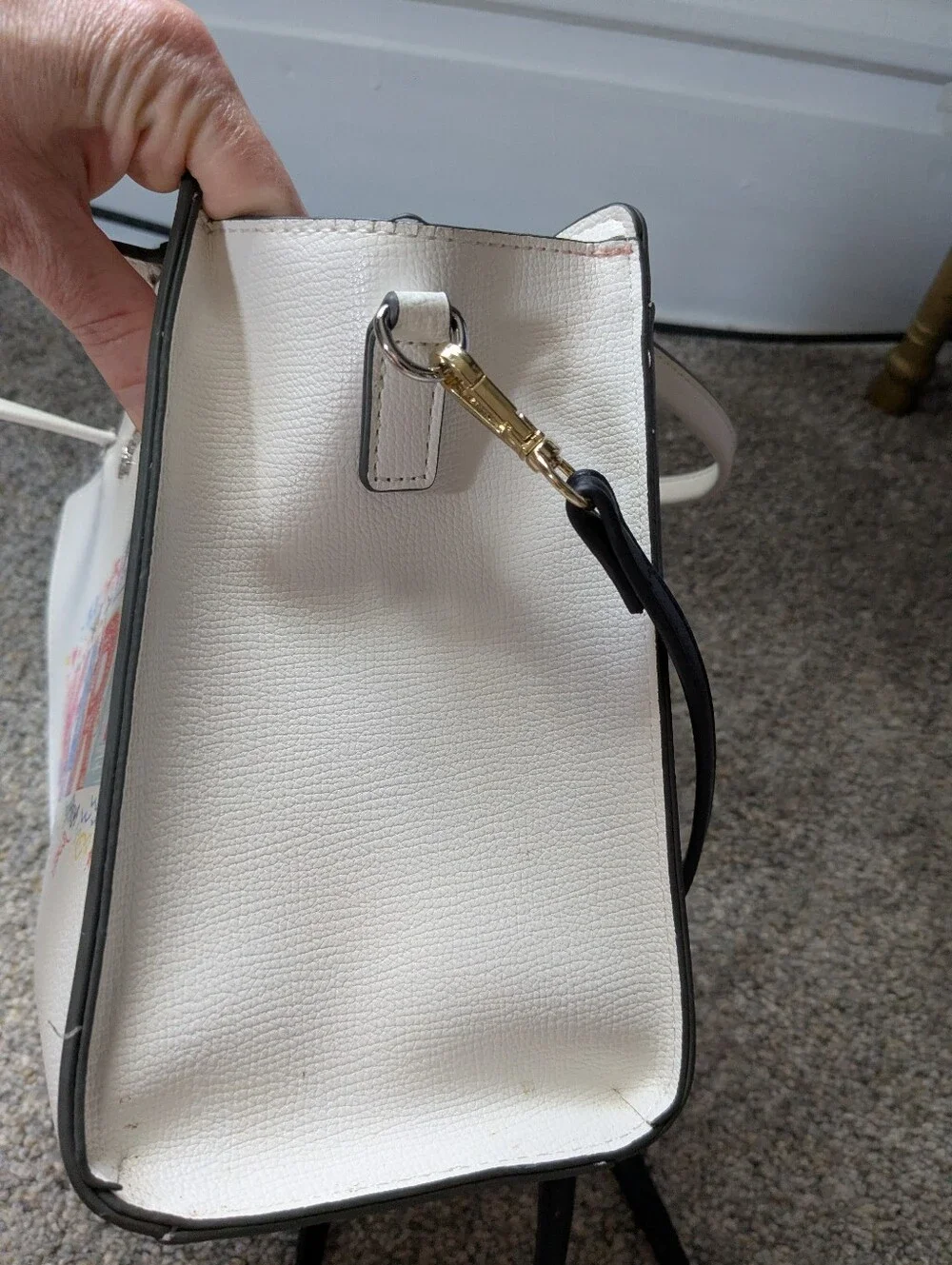 Karl Lagerfeld White Cross Body with Multicolor 'KARL' Graffiti Print